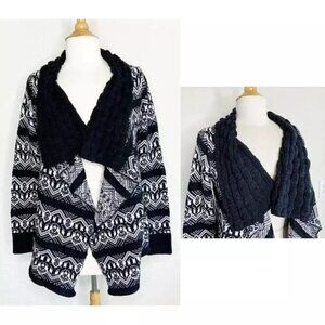 The Limited Boho Nordic Print Waterfall Cardigan